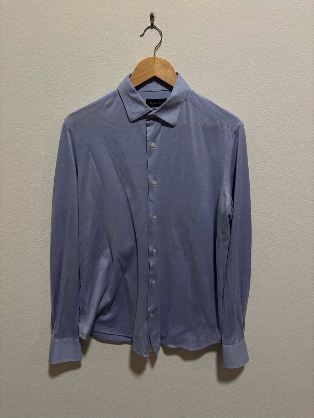 Massimo Dutti Men’s Purple Dress Shirt Italian Fabric